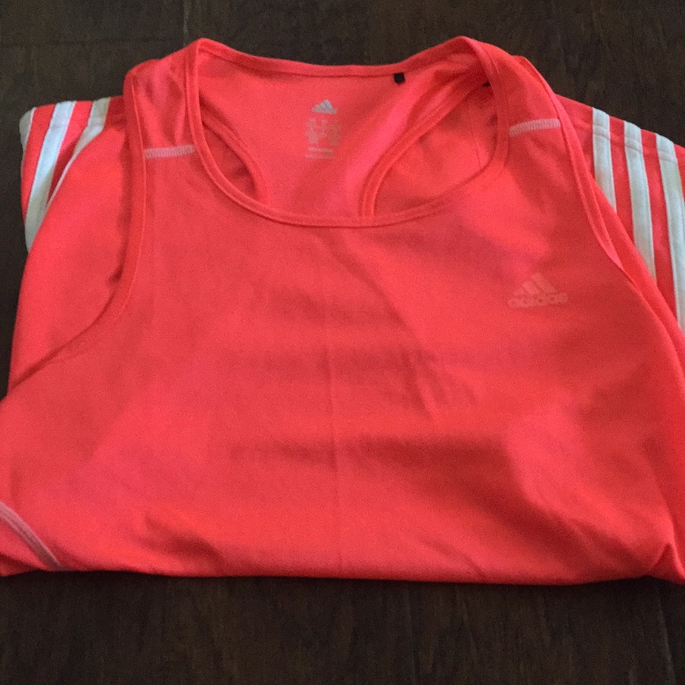 Bright pink adidas tank top